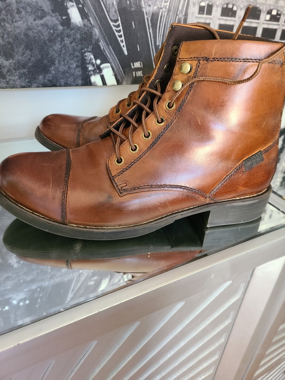 Eastland Men's Brown Leather Lace-Up Boots - Picture 4 of 5
